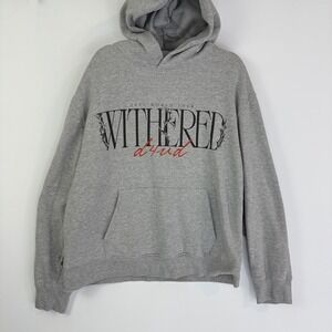 d4vd Withered 2025‎ World Tour Hoodie Mens Large Gray Graphic Concert Pullover